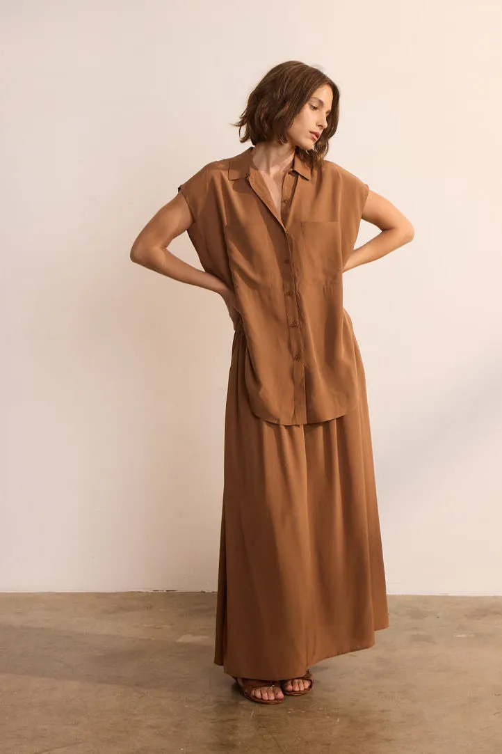 The Reiki Sleeveless Shirt in Clay sold by Jamie Haller product image thumbnail 5