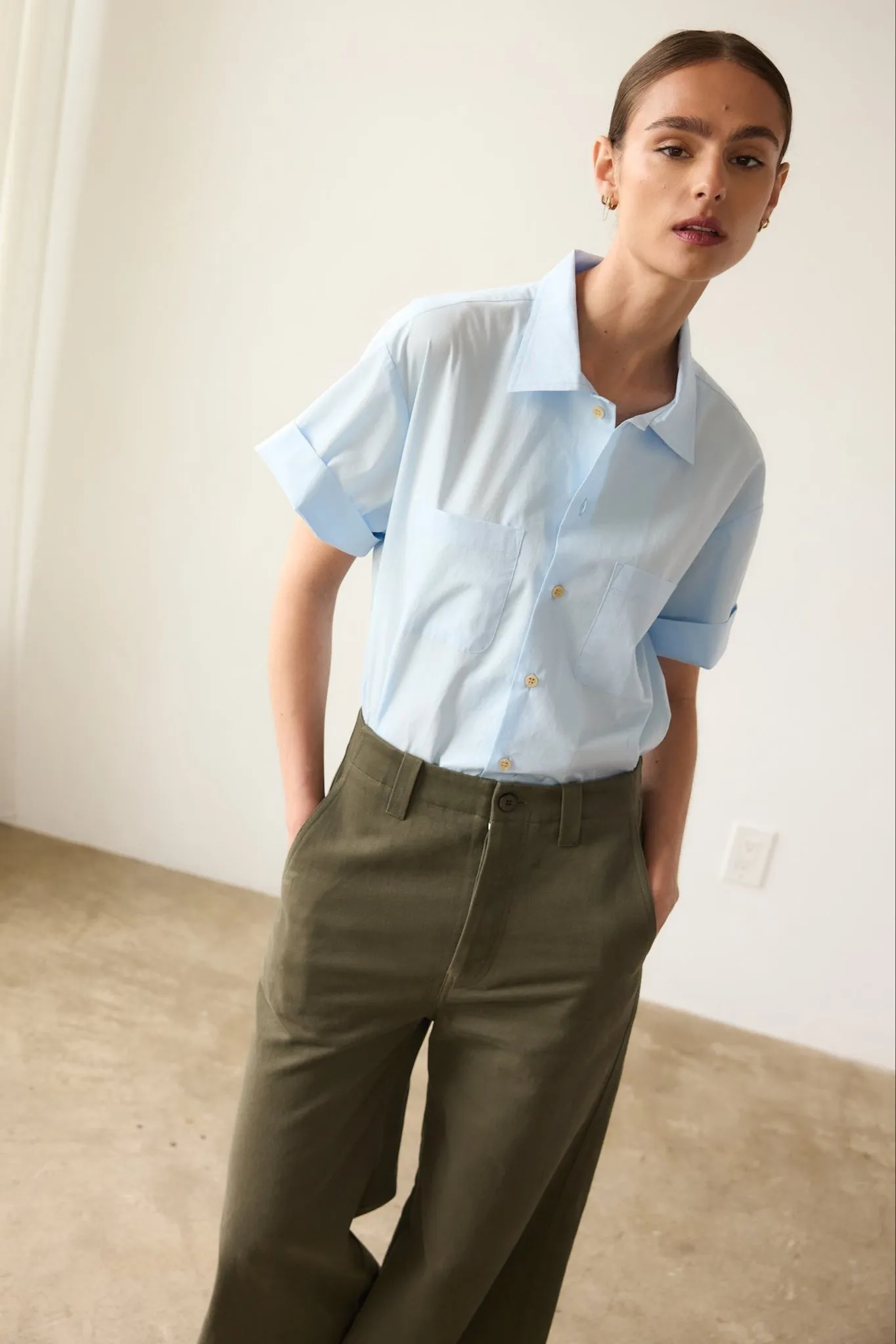 The Off Duty Trouser in Olive sold by Jamie Haller product image thumbnail 4