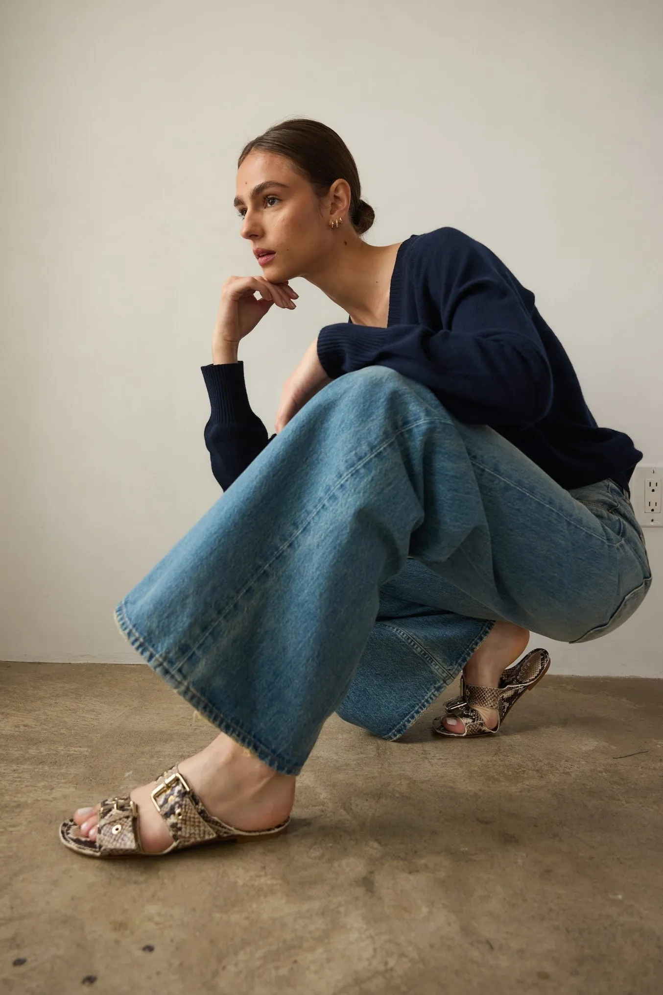 The Double Buckle Slide in Taupe sold by Jamie Haller product image thumbnail 2