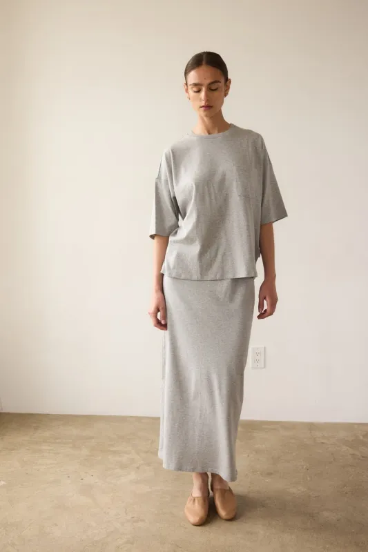 The Column Midi in Heather Grey sold by Jamie Haller