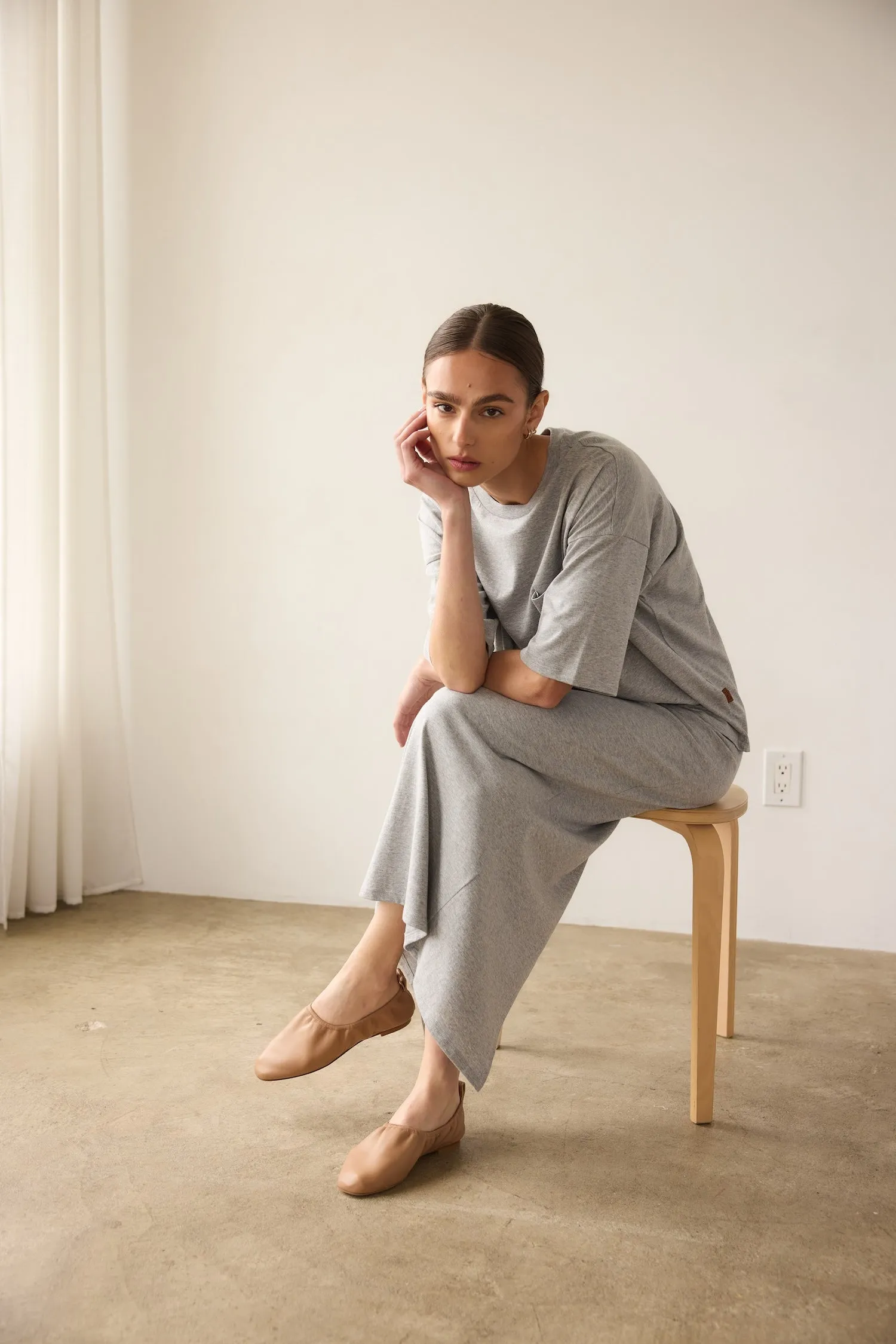 The Column Midi in Heather Grey sold by Jamie Haller product image thumbnail 3