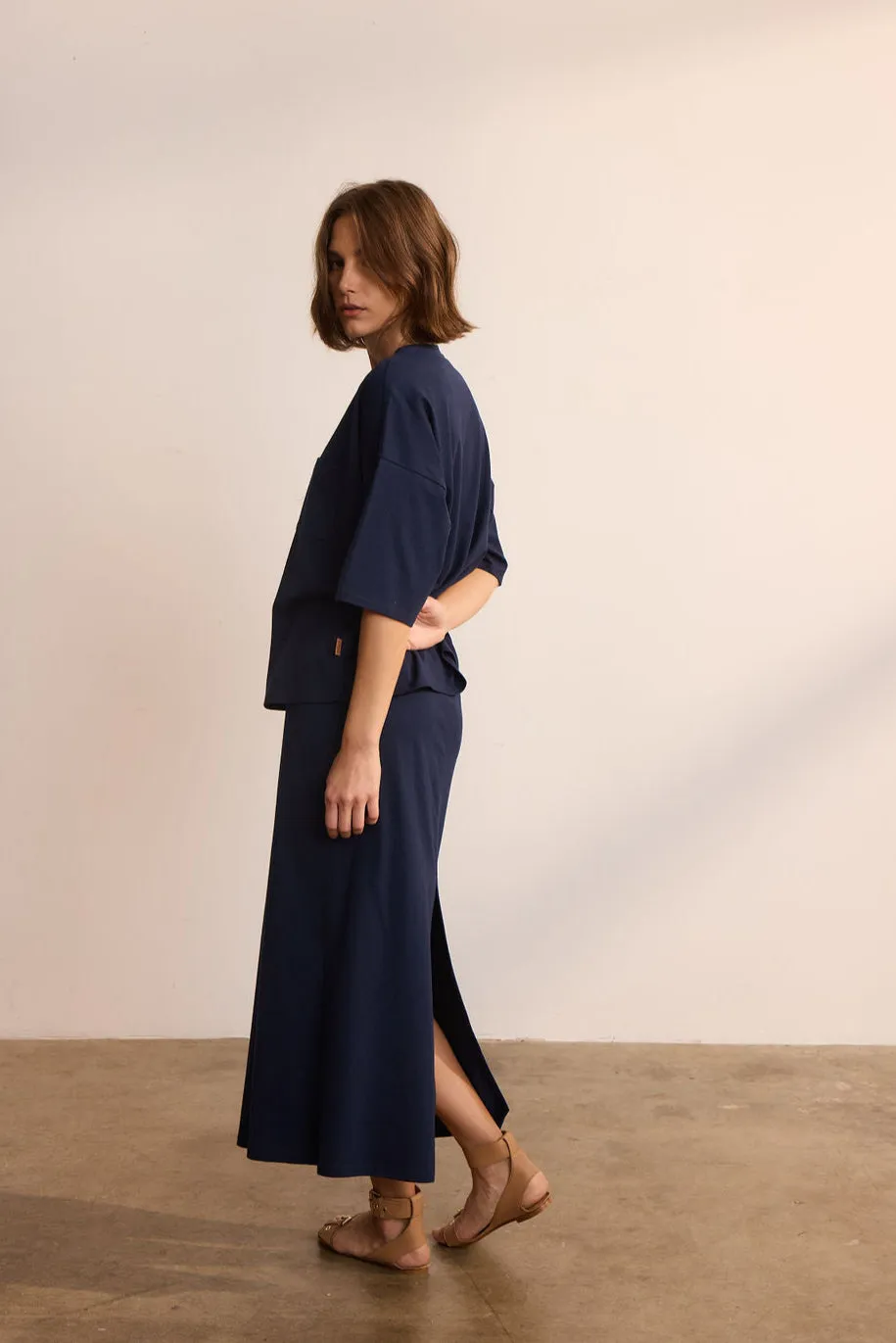 The Column Midi in Navy sold by Jamie Haller product image thumbnail 2
