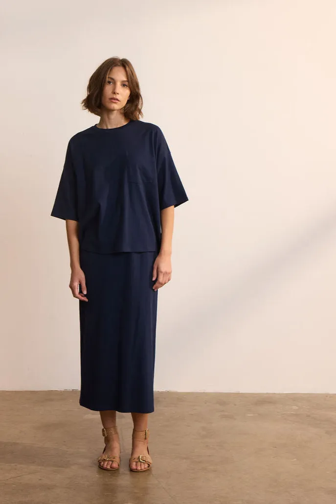 The Column Midi in Navy sold by Jamie Haller product image thumbnail 4