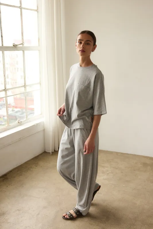 The Arc Lounge Jersey in Heather Grey made by Jamie Haller