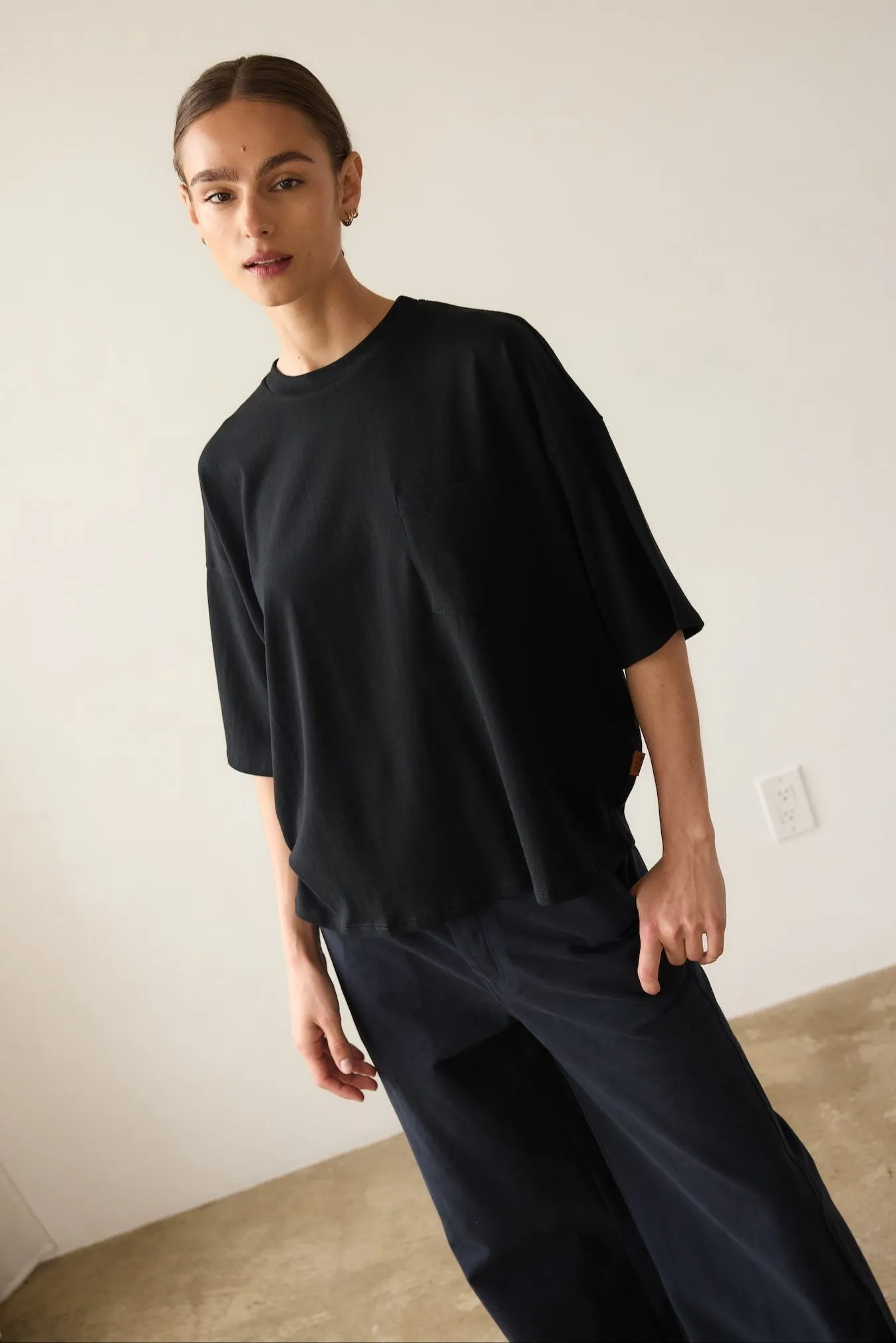 The Boxy Tee in Black sold by Jamie Haller product image thumbnail 2