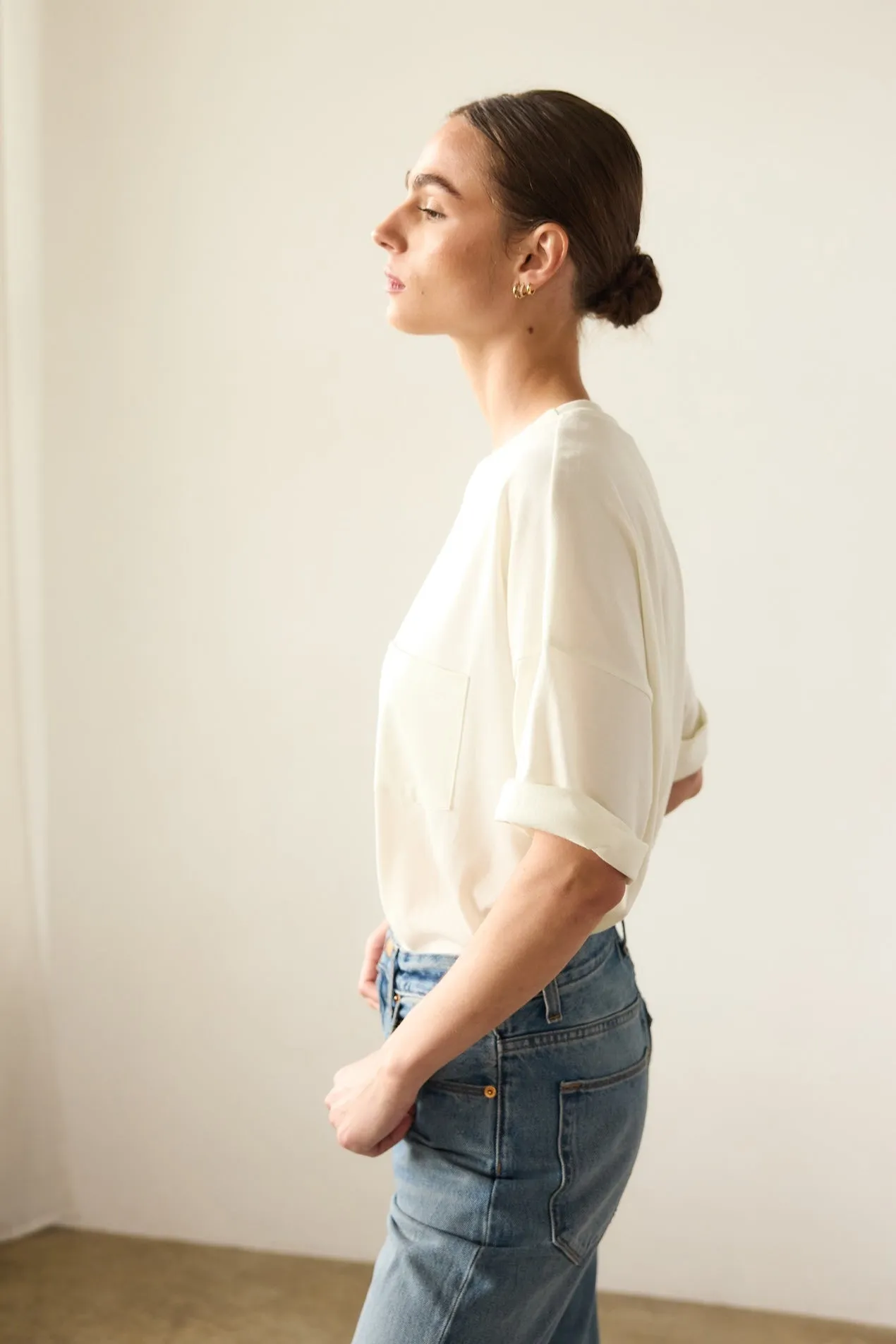 The Boxy Tee in Natural White sold by Jamie Haller product image thumbnail 4