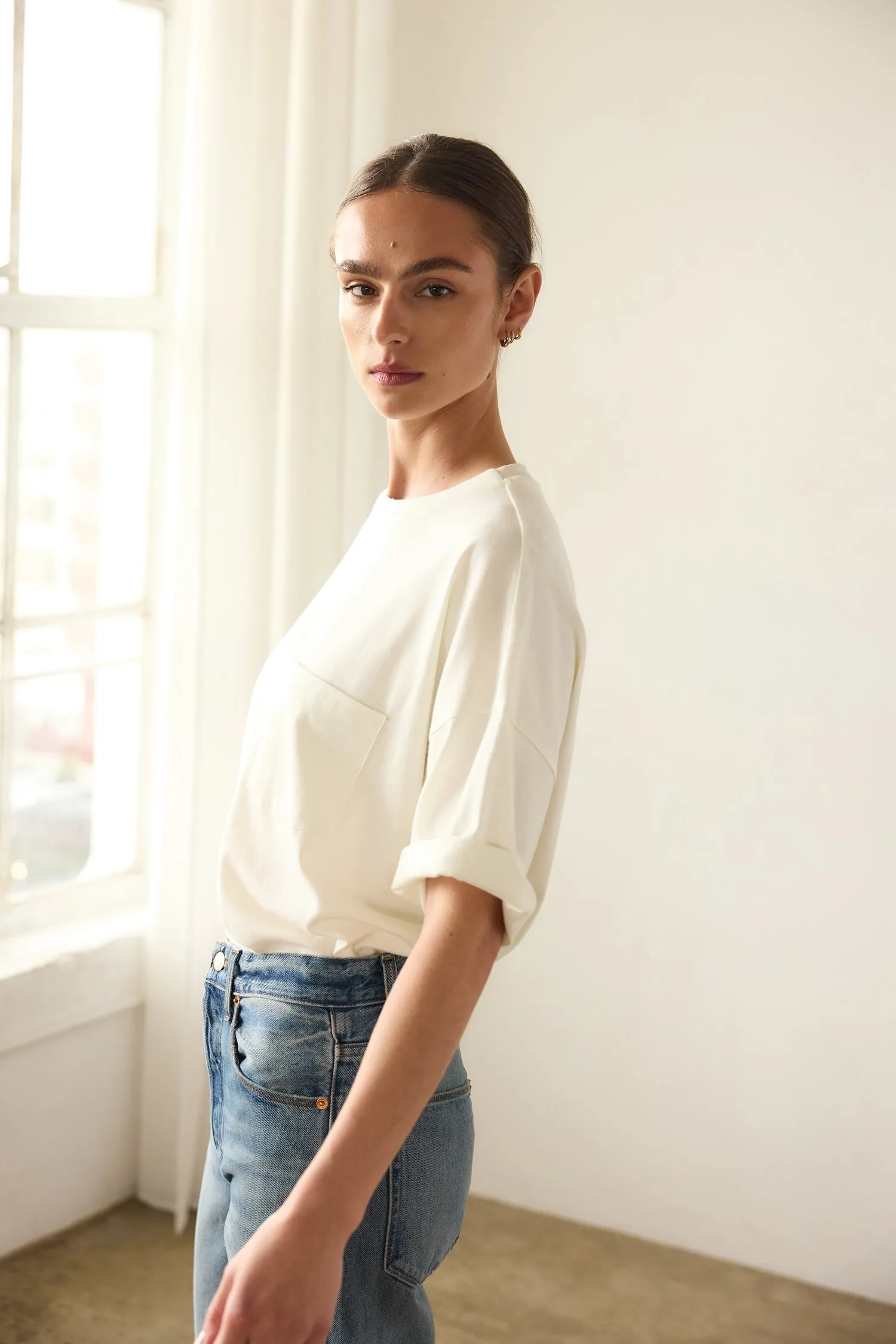 The Boxy Tee in Natural White sold by Jamie Haller product image thumbnail 3