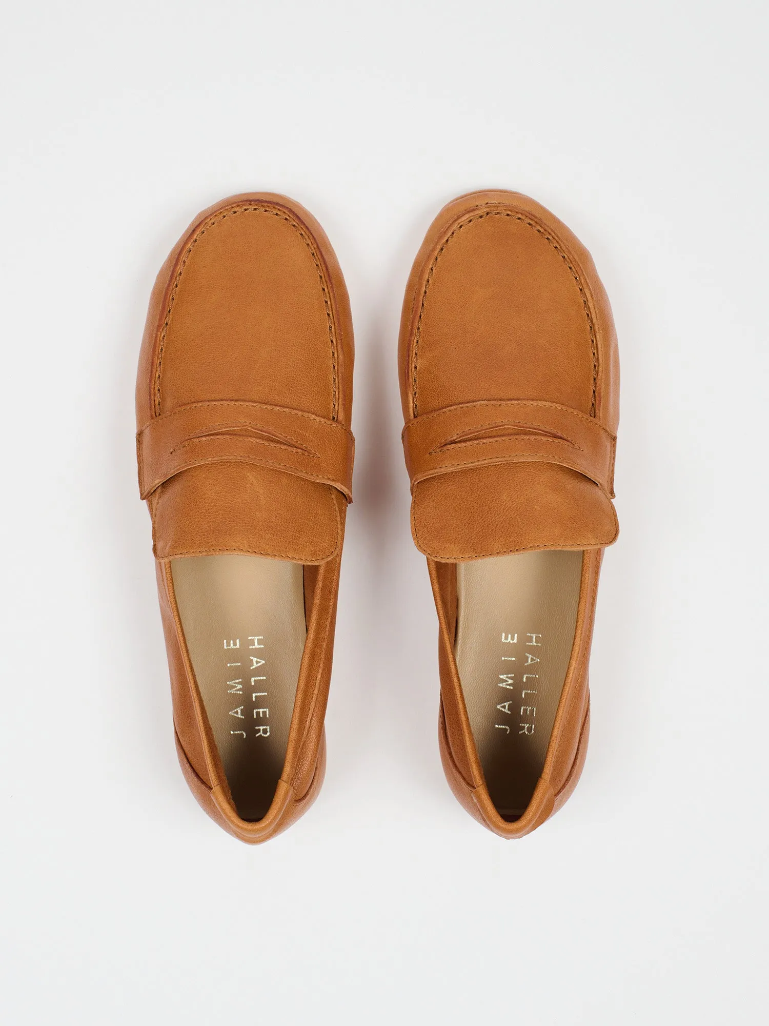 The Unlined Penny Loafer in Cuoio sold by Jamie Haller