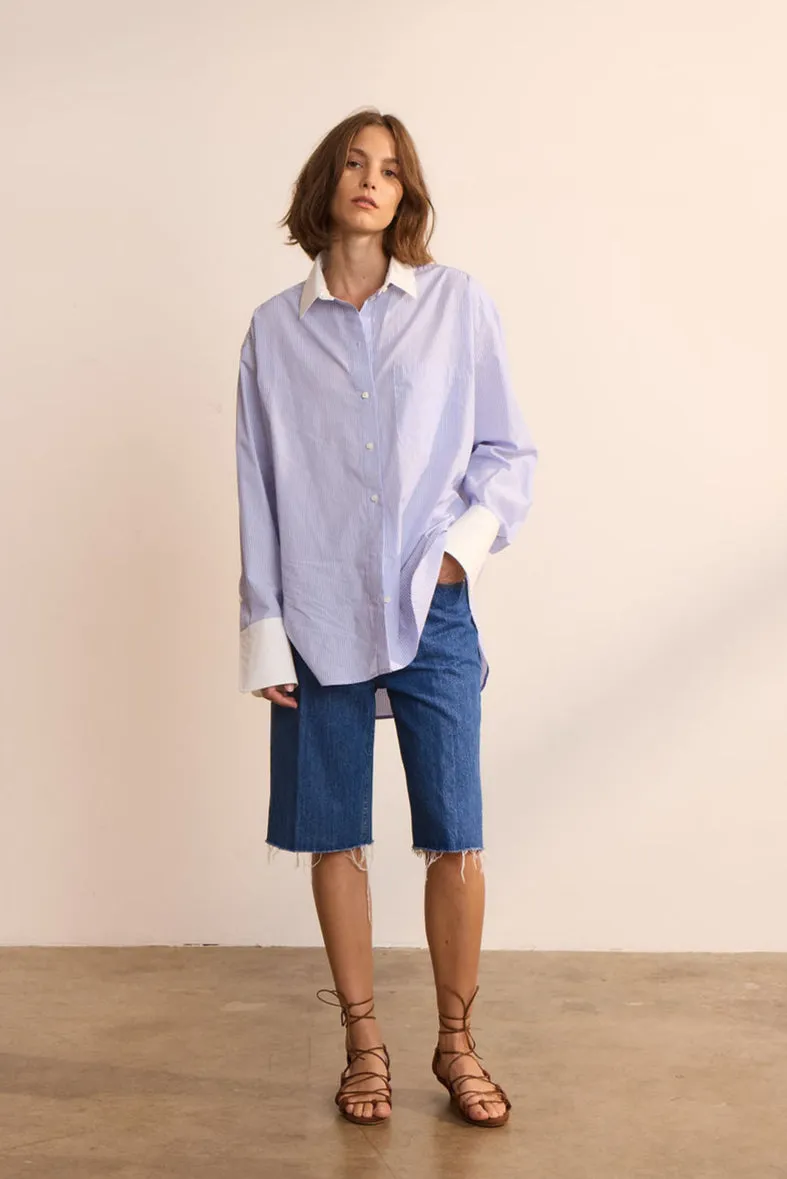 The Crosby Shirt in Blue Stripe sold by Jamie Haller product image thumbnail 4