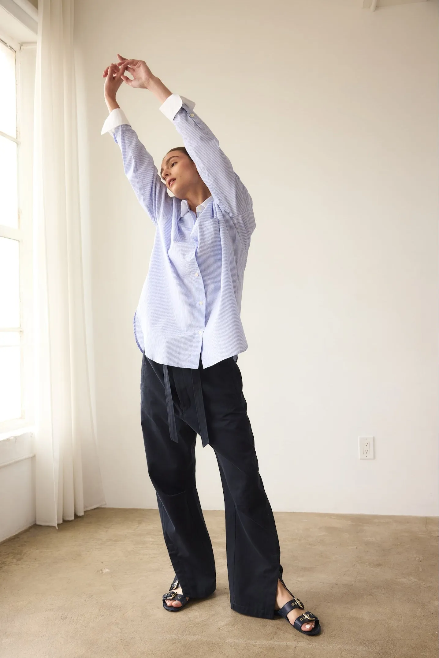 The Crosby Shirt in Blue Stripe sold by Jamie Haller product image thumbnail 3