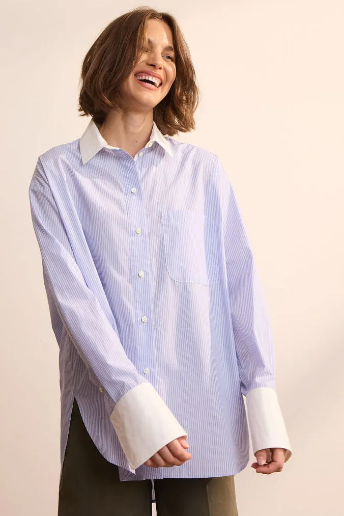 The Crosby Shirt in Blue Stripe sold by Jamie Haller product image thumbnail 5