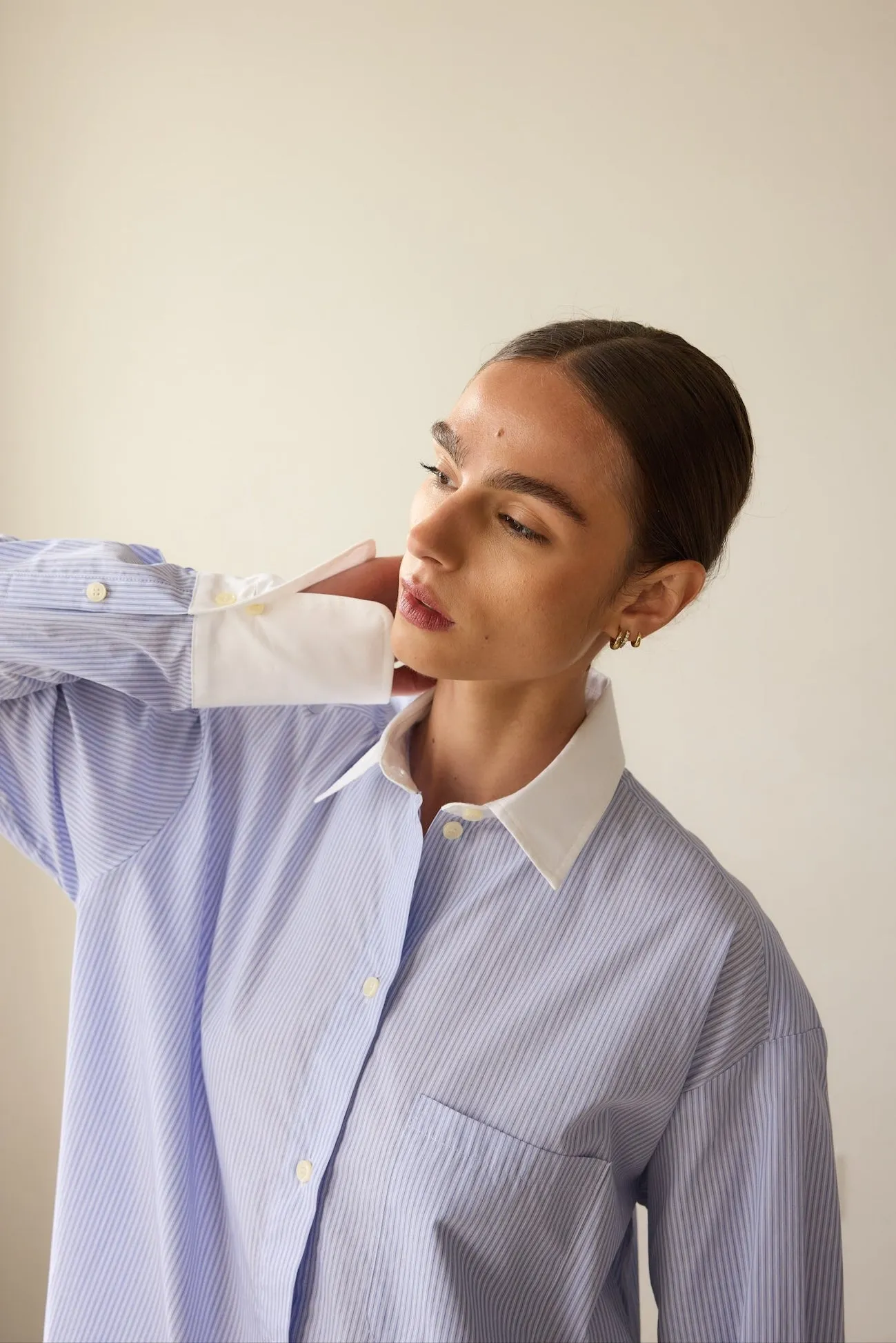 The Crosby Shirt in Blue Stripe sold by Jamie Haller