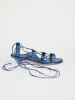 The Sparta Heel in Metallic Blue sold by Jamie Haller