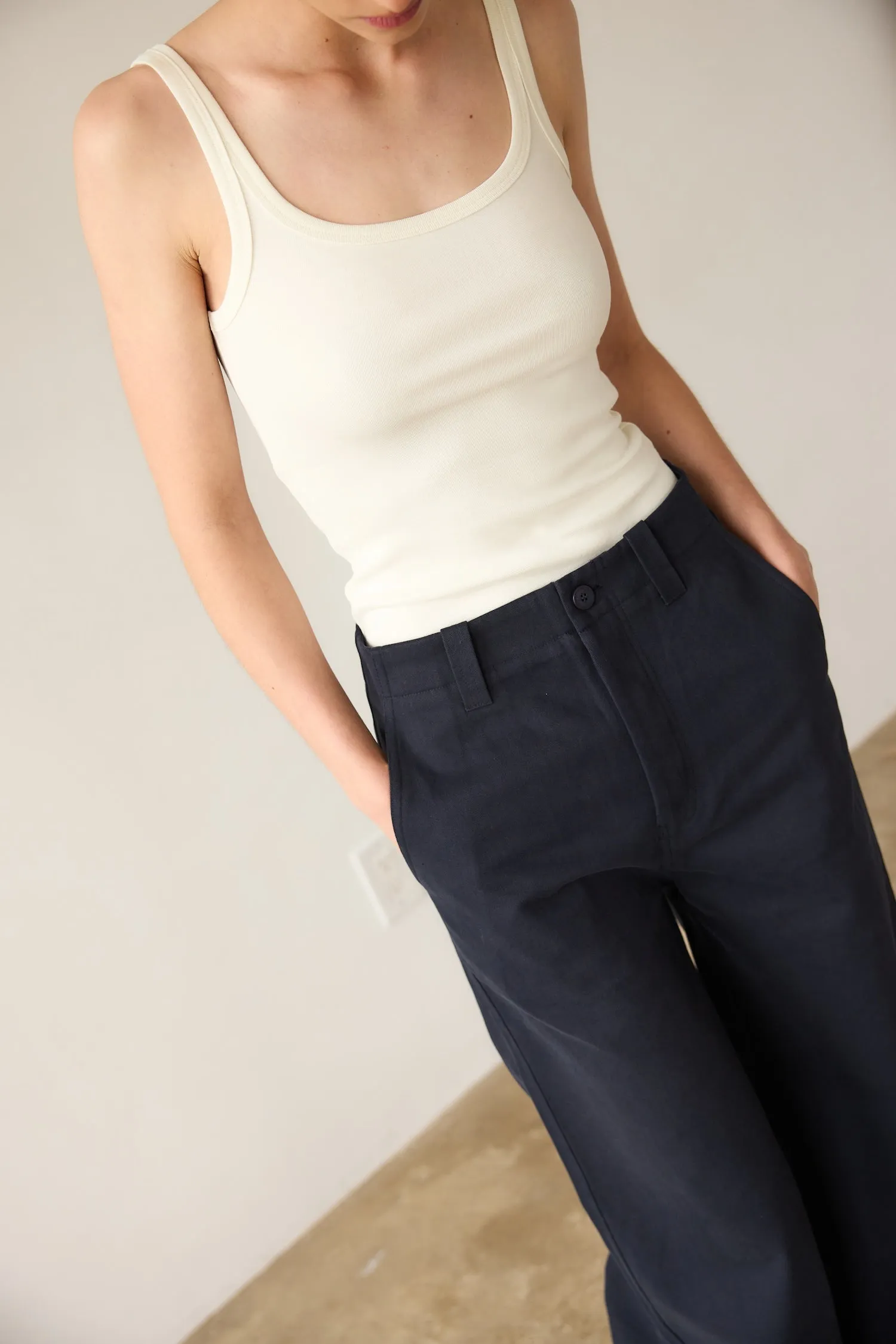 The Undershirt Rib Tank in Natural White sold by Jamie Haller