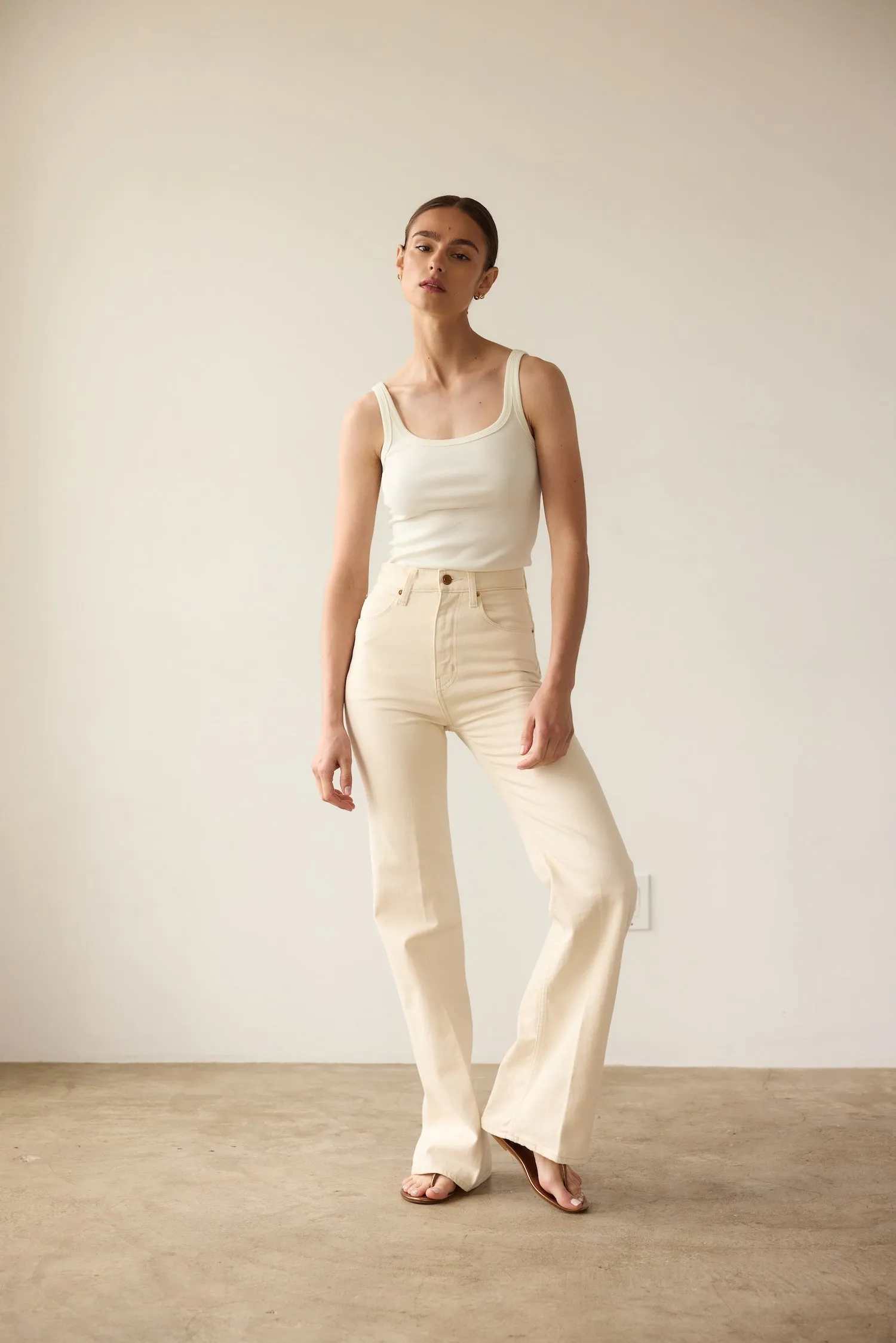 The Undershirt Rib Tank in Natural White sold by Jamie Haller product image thumbnail 2