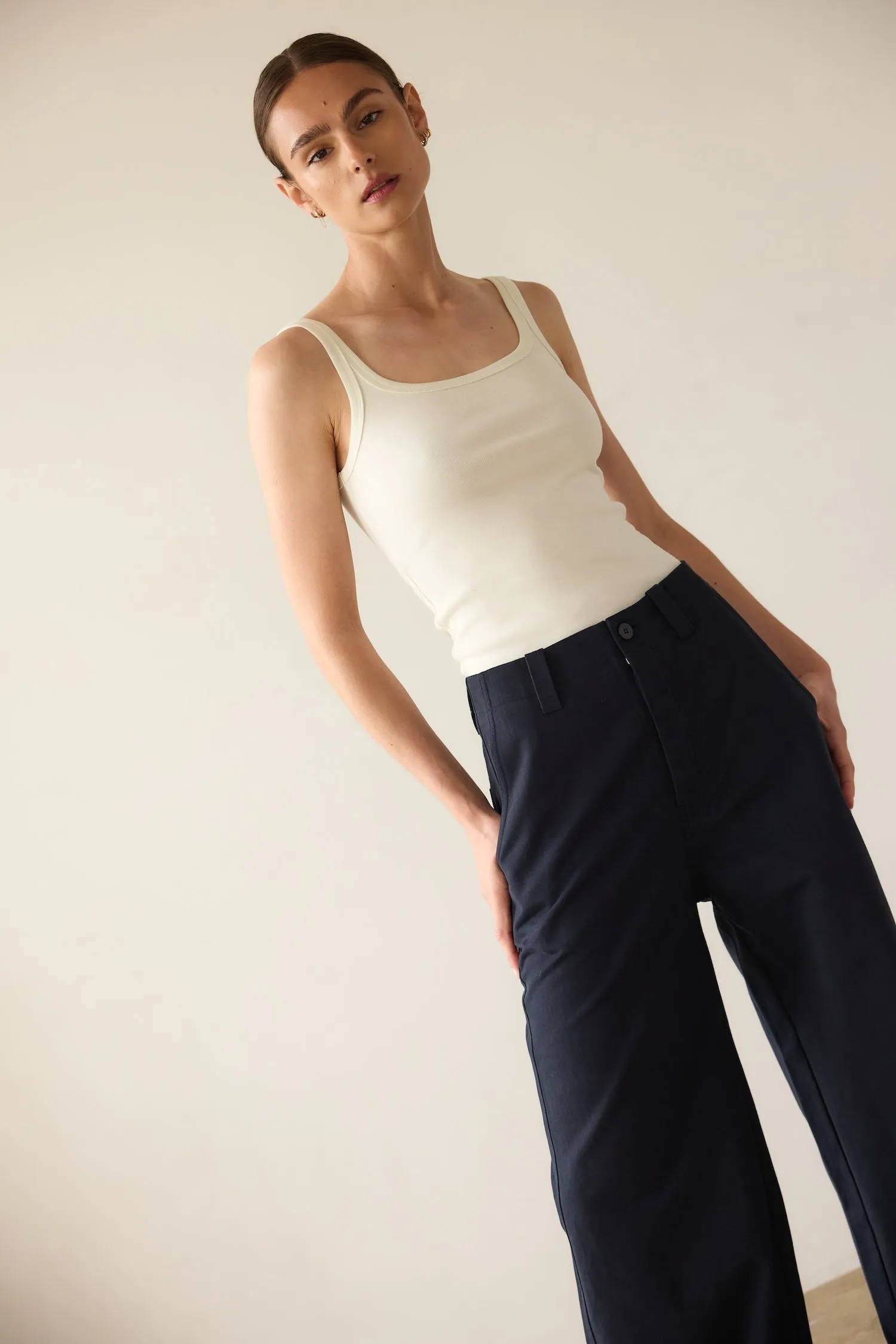 The Undershirt Rib Tank in Natural White sold by Jamie Haller product image thumbnail 5