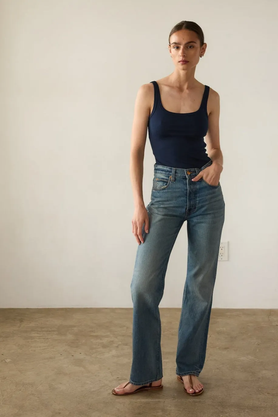 The Undershirt Rib Tank in Navy sold by Jamie Haller