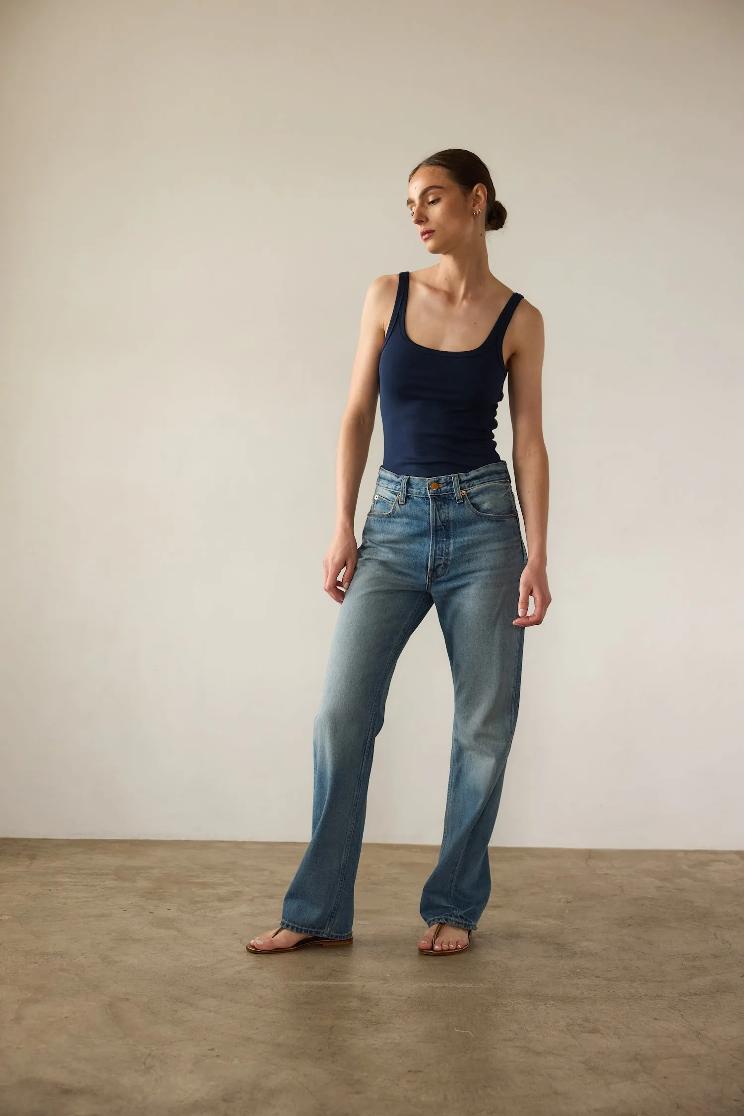 The Undershirt Rib Tank in Navy sold by Jamie Haller product image thumbnail 5