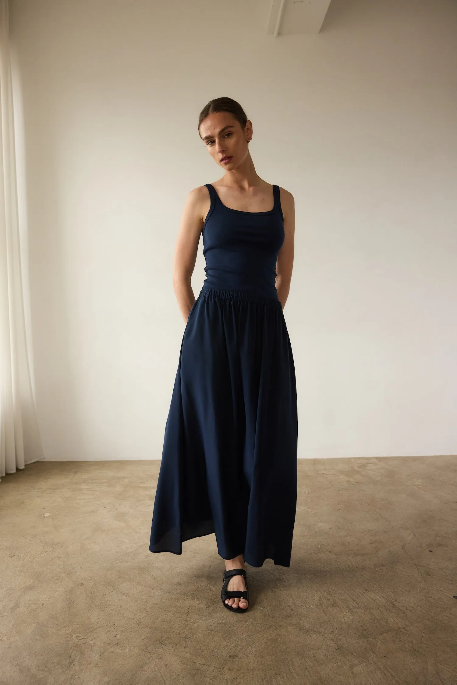 The Undershirt Rib Tank in Navy sold by Jamie Haller product image thumbnail 3