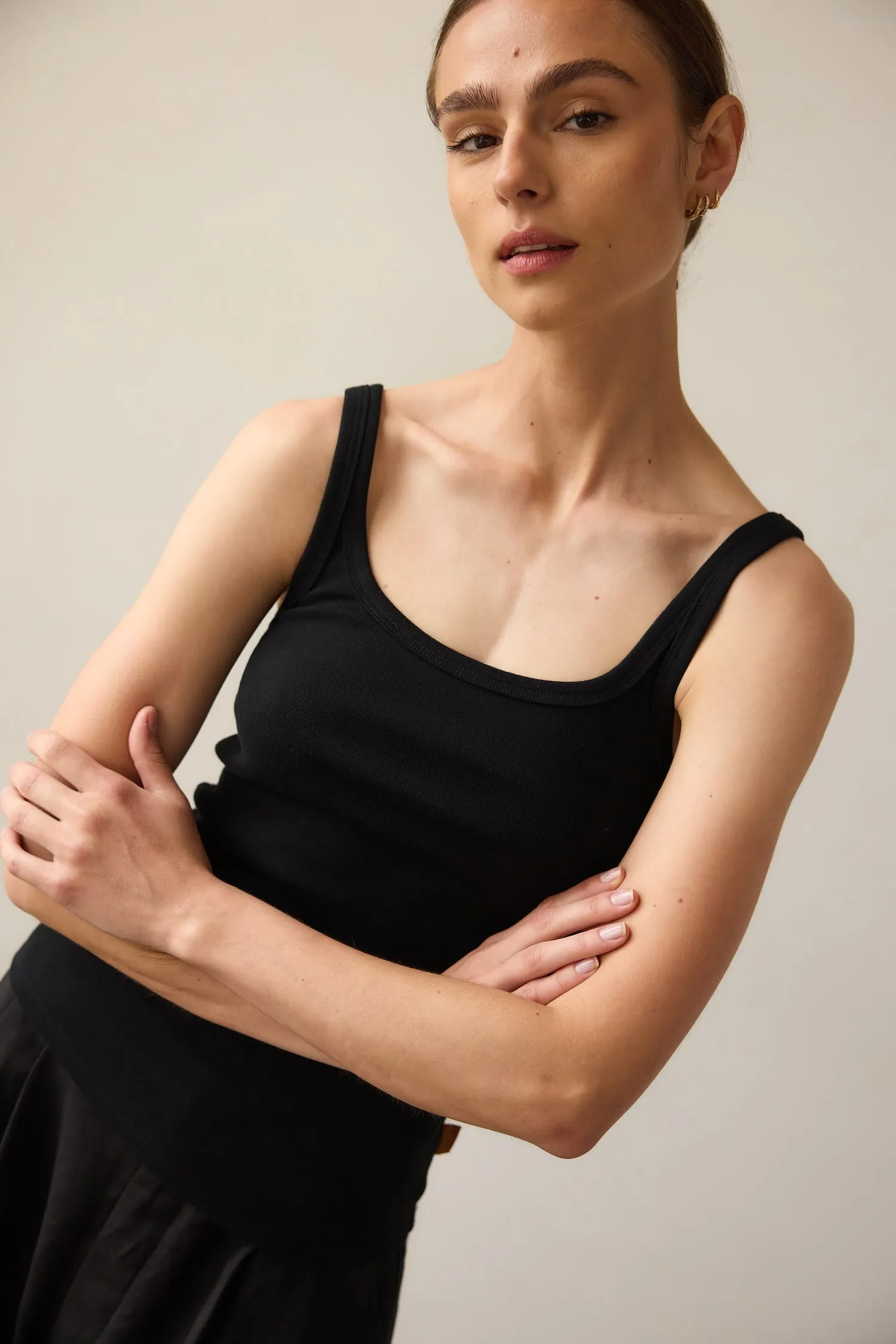 The Undershirt Rib Tank in Black sold by Jamie Haller