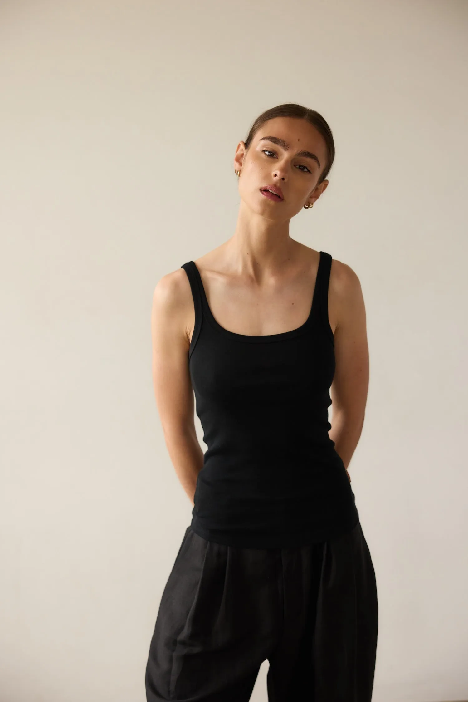 The Undershirt Rib Tank in Black sold by Jamie Haller product image thumbnail 2