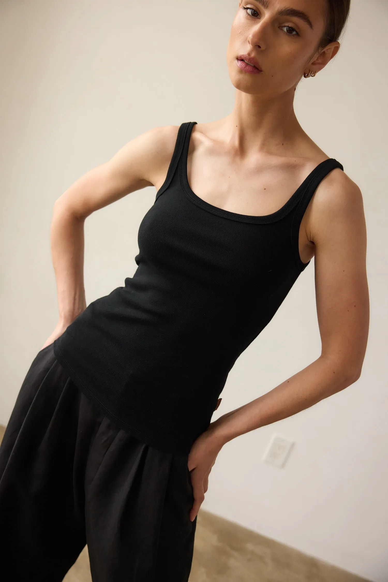 The Undershirt Rib Tank in Black sold by Jamie Haller product image thumbnail 3