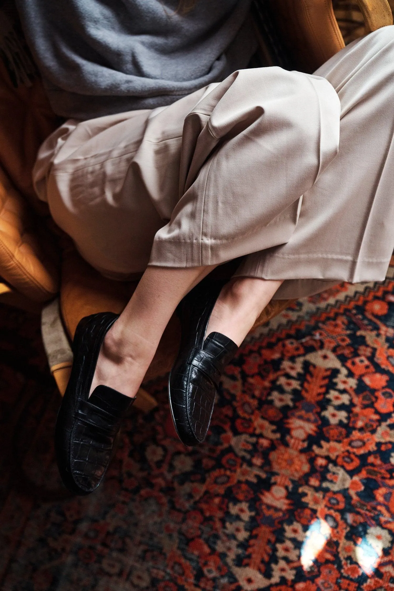 The Penny Loafer in Black Croc sold by Jamie Haller product image thumbnail 4