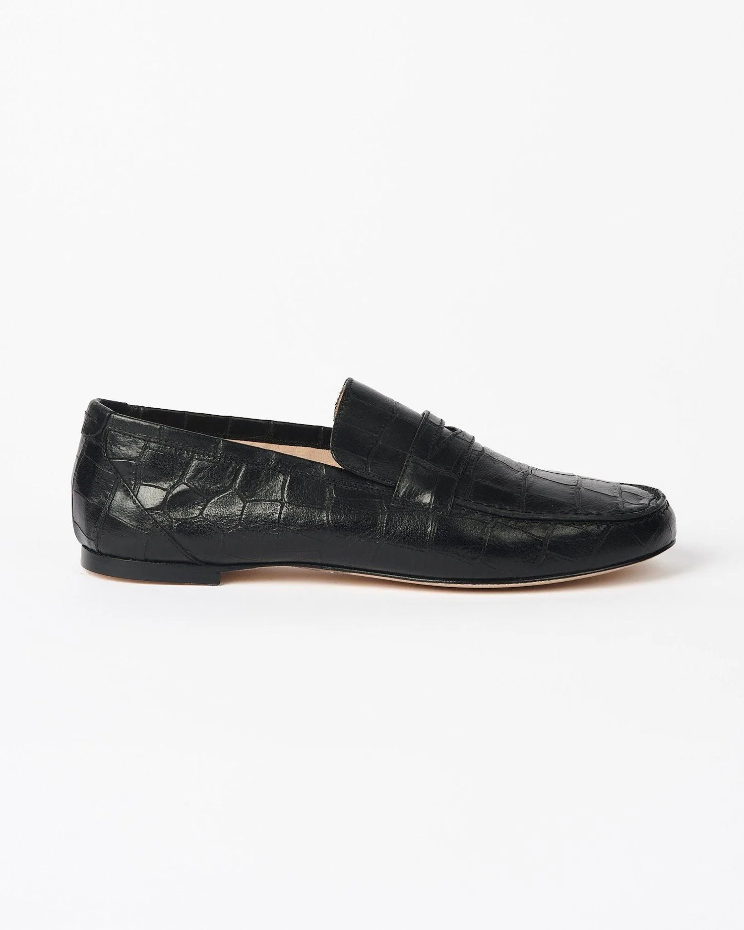 The Penny Loafer in Black Croc sold by Jamie Haller product image thumbnail 3
