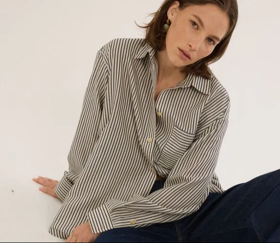 The Stripe Essential Shirt in Stone Blue sold by Jamie Haller product image thumbnail 5