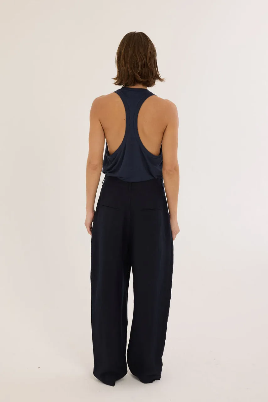 The Big Pleat Trouser in Navy sold by Jamie Haller product image thumbnail 4