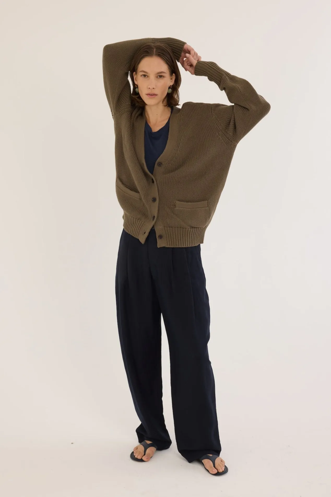 The Big Pleat Trouser in Navy sold by Jamie Haller product image thumbnail 2