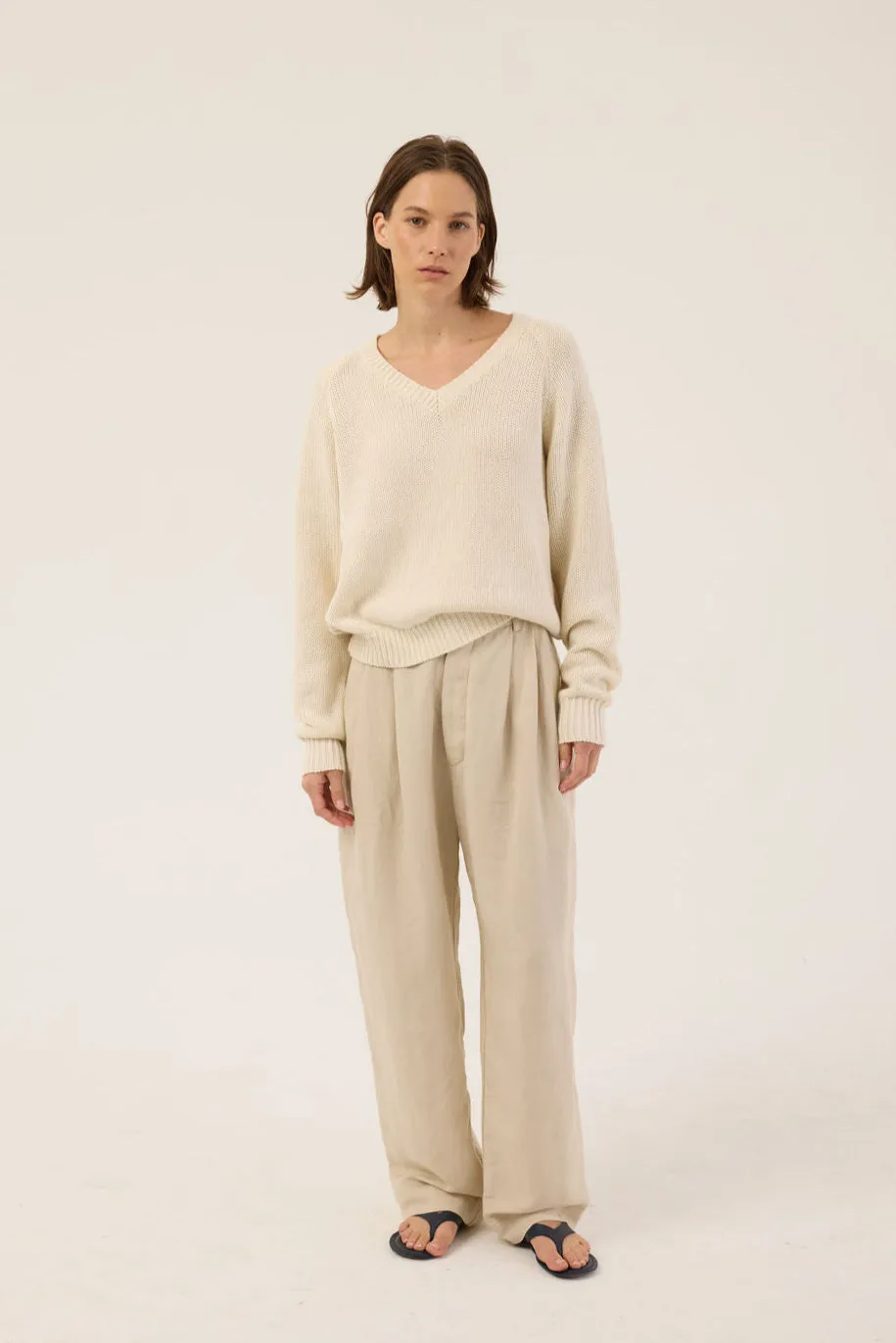 The Big Pleat Trouser in Stone sold by Jamie Haller product image thumbnail 2