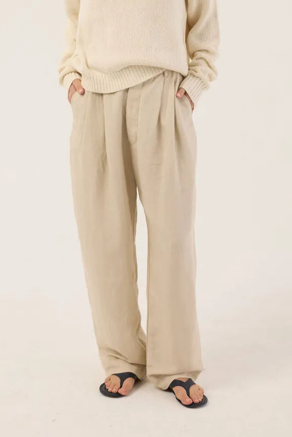 The Big Pleat Trouser in Stone sold by Jamie Haller product image thumbnail 4