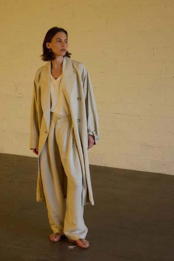 The Linen Baggy Trench Coat in Stone sold by Jamie Haller product image thumbnail 3
