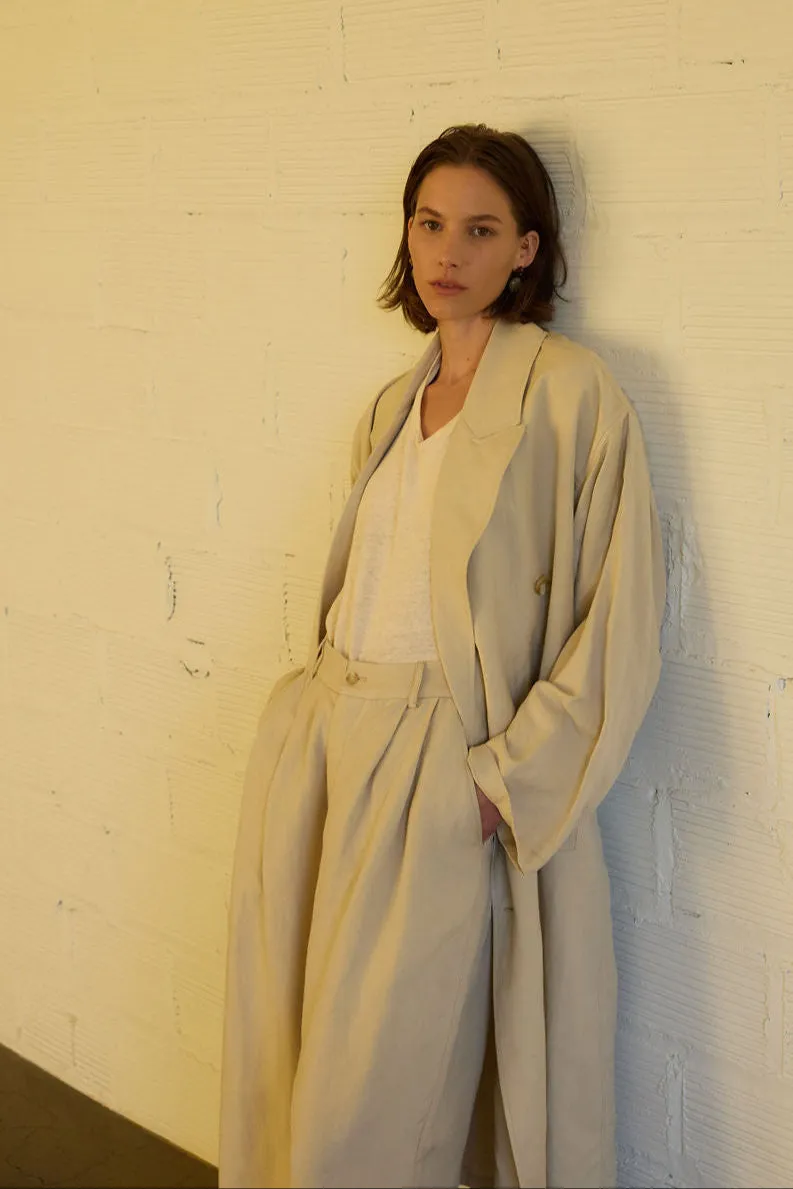 The Linen Baggy Trench Coat in Stone sold by Jamie Haller product image thumbnail 4