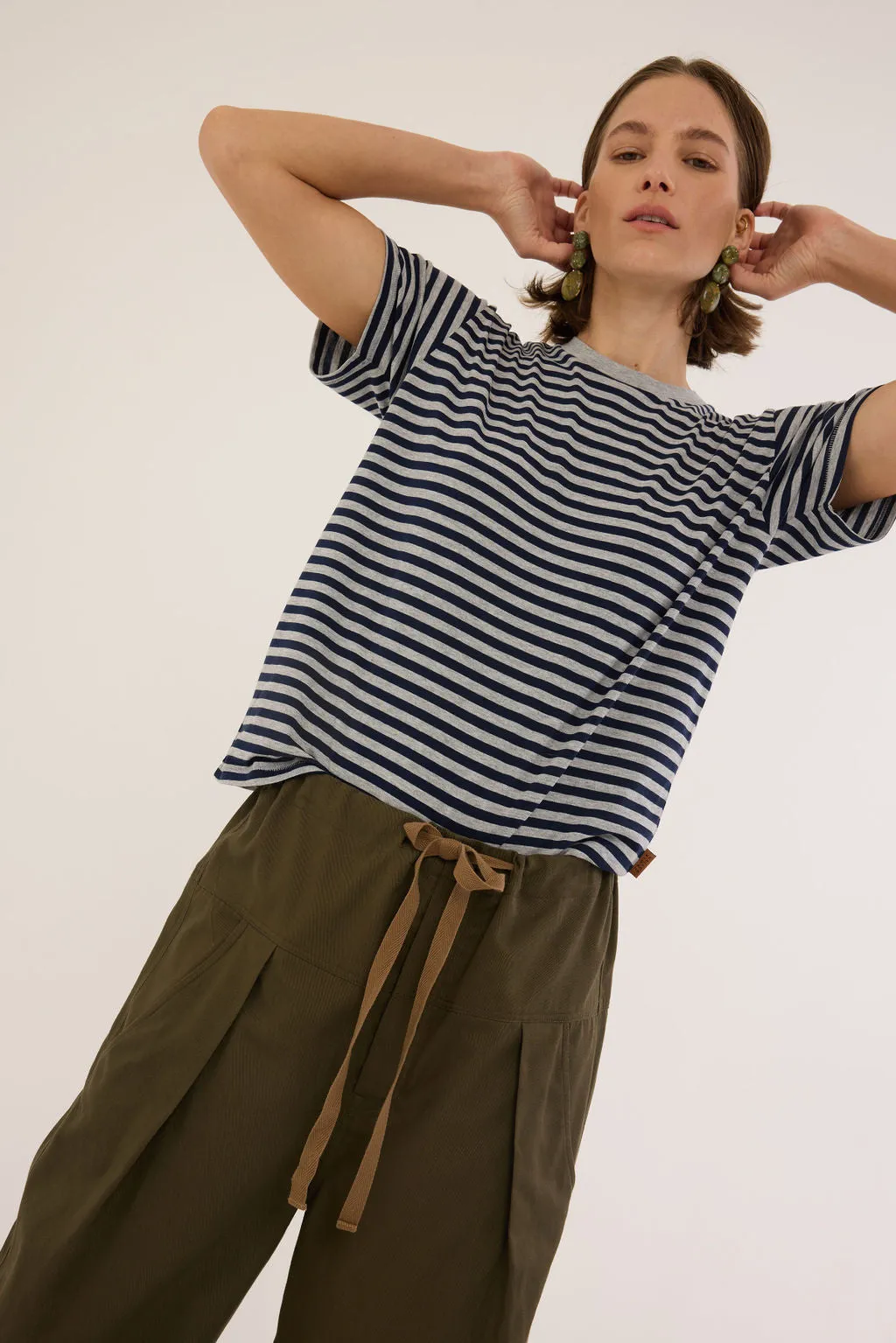 The Chameleon Tee in Navy Heather Stripe sold by Jamie Haller product image thumbnail 2