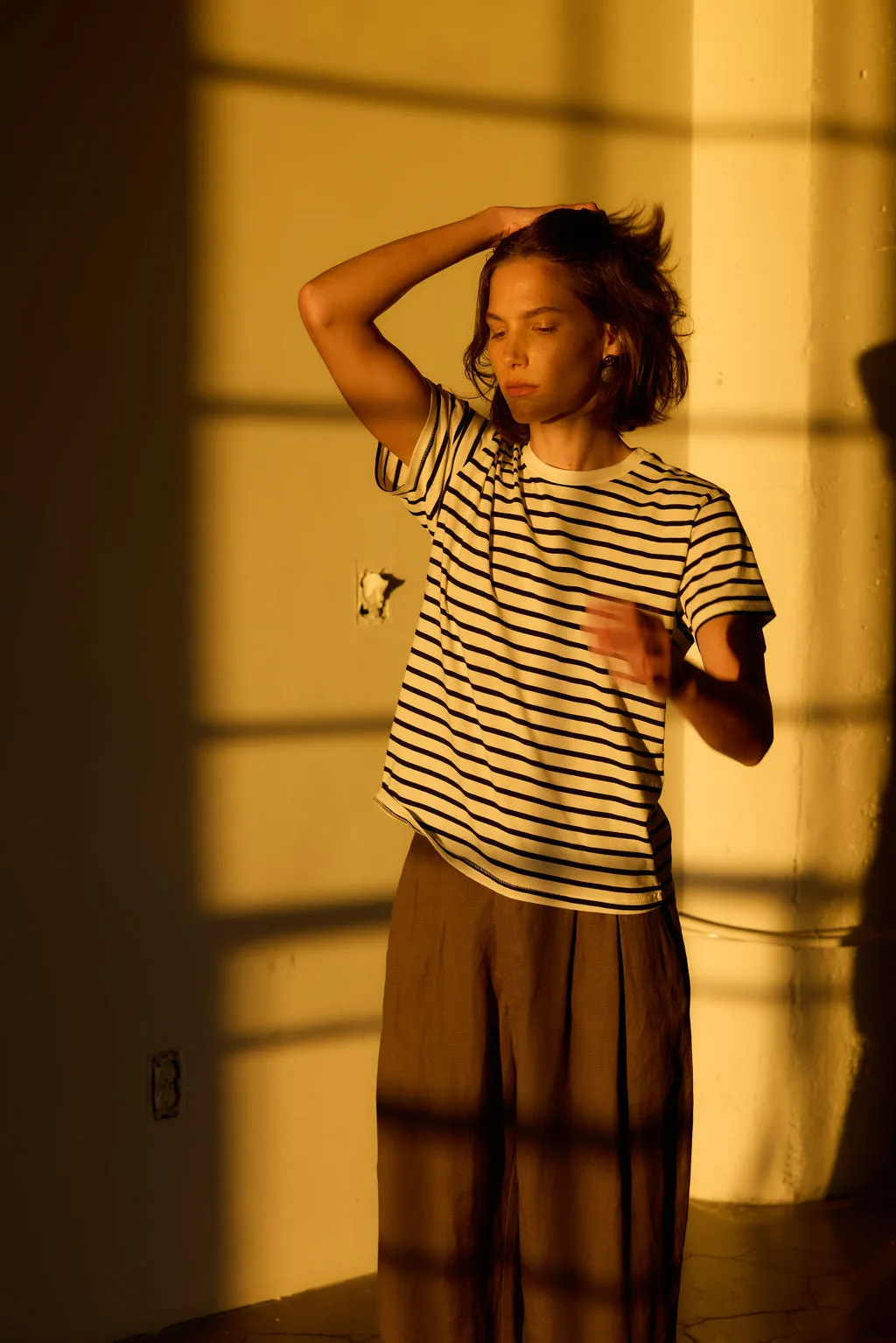 The Chameleon Tee in White Black Stripe sold by Jamie Haller product image thumbnail 2