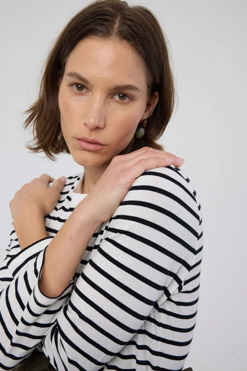 The Capital Tee in White Black Stripe sold by Jamie Haller product image thumbnail 3