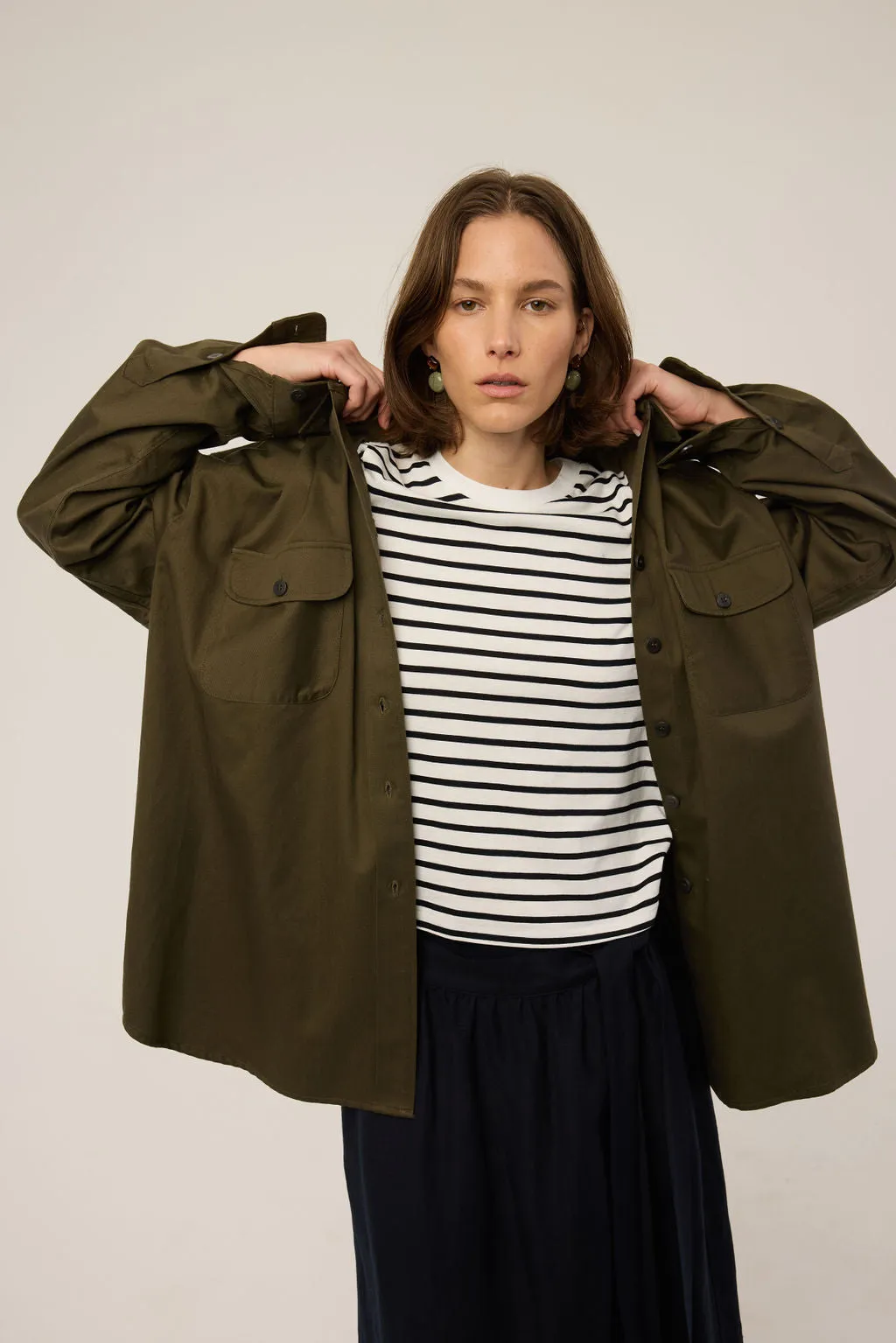 The Capital Tee in White Black Stripe sold by Jamie Haller product image thumbnail 5