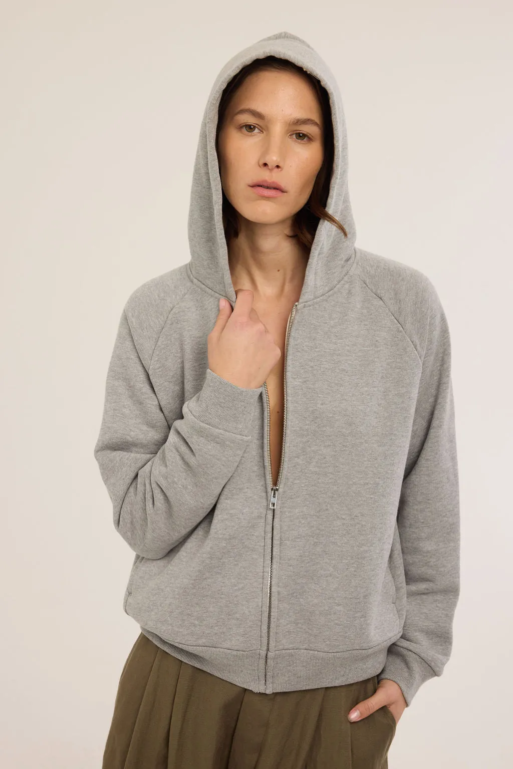 The Bird Hoodie in Heather Grey sold by Jamie Haller
