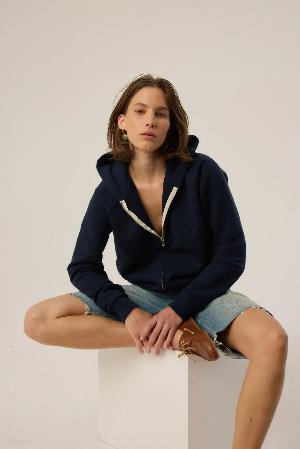 The Bird Hoodie in Navy sold by Jamie Haller