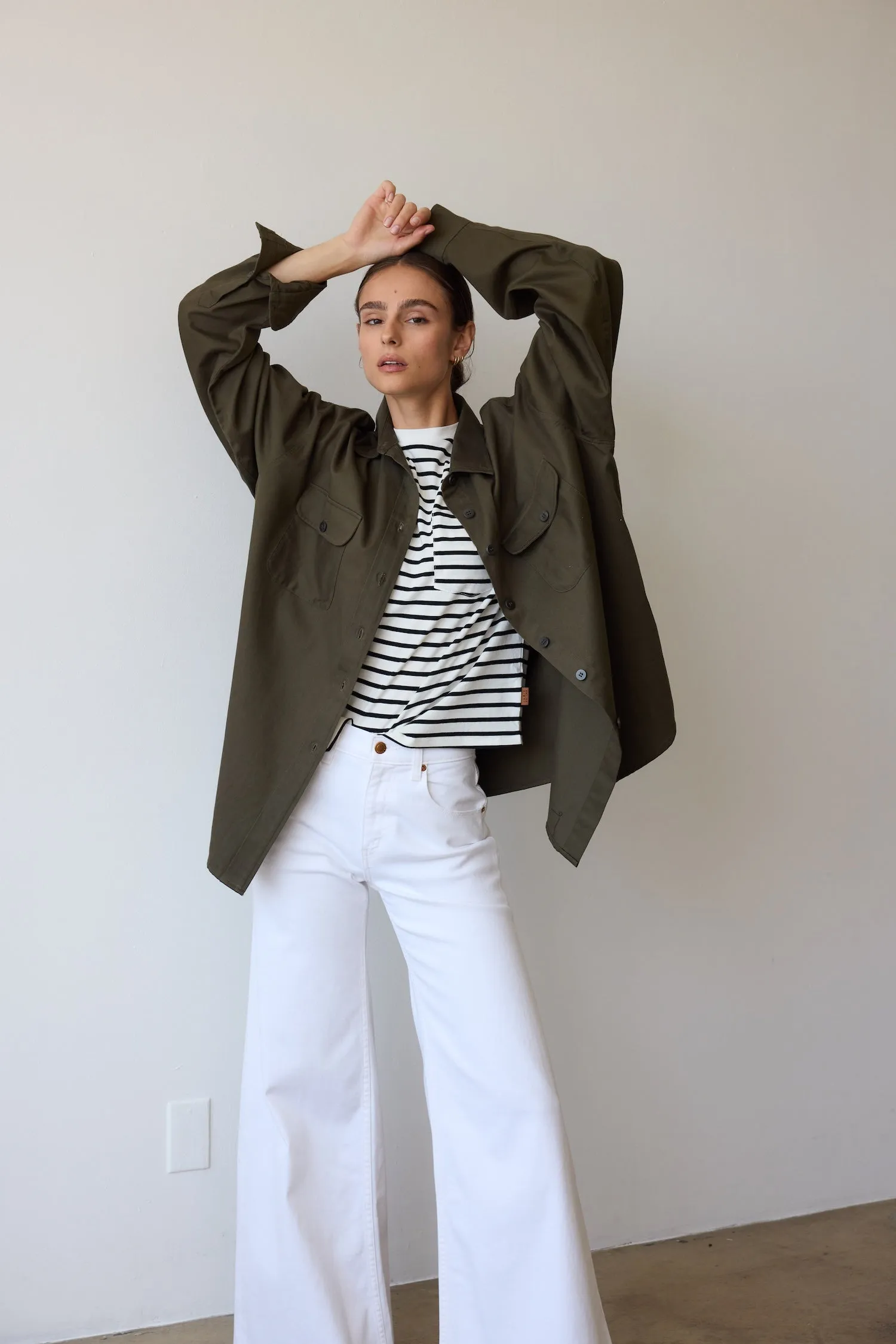 The Boxy Tee in White Black Stripe sold by Jamie Haller product image thumbnail 5