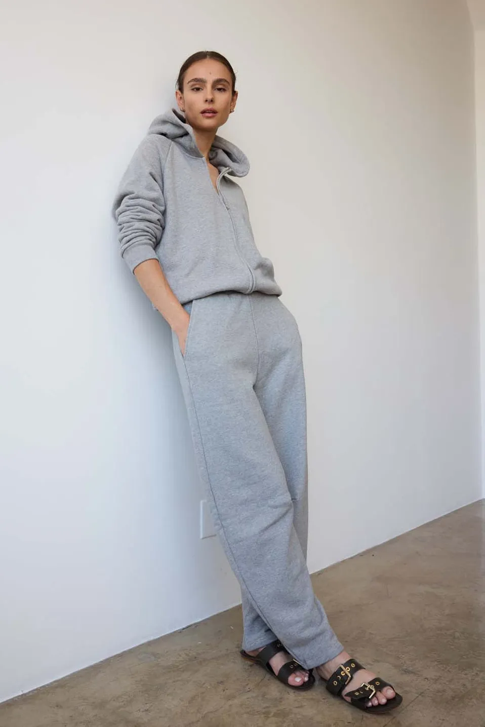 The Arc Lounge Pant in Heather Grey sold by Jamie Haller