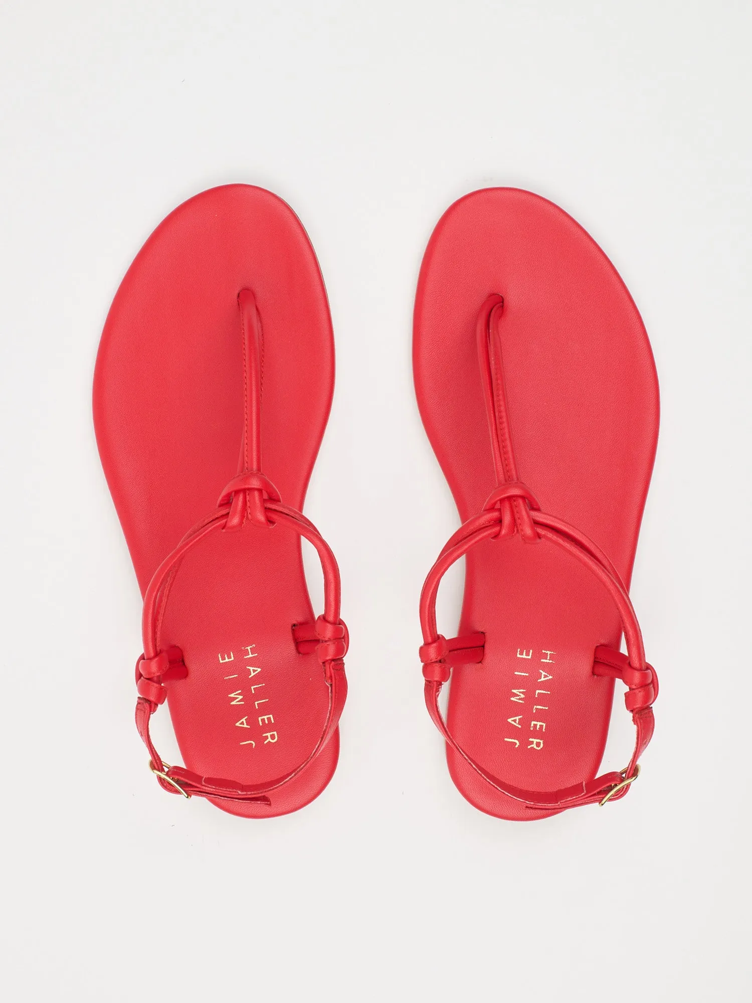 The Knot Sandal in Red sold by Jamie Haller