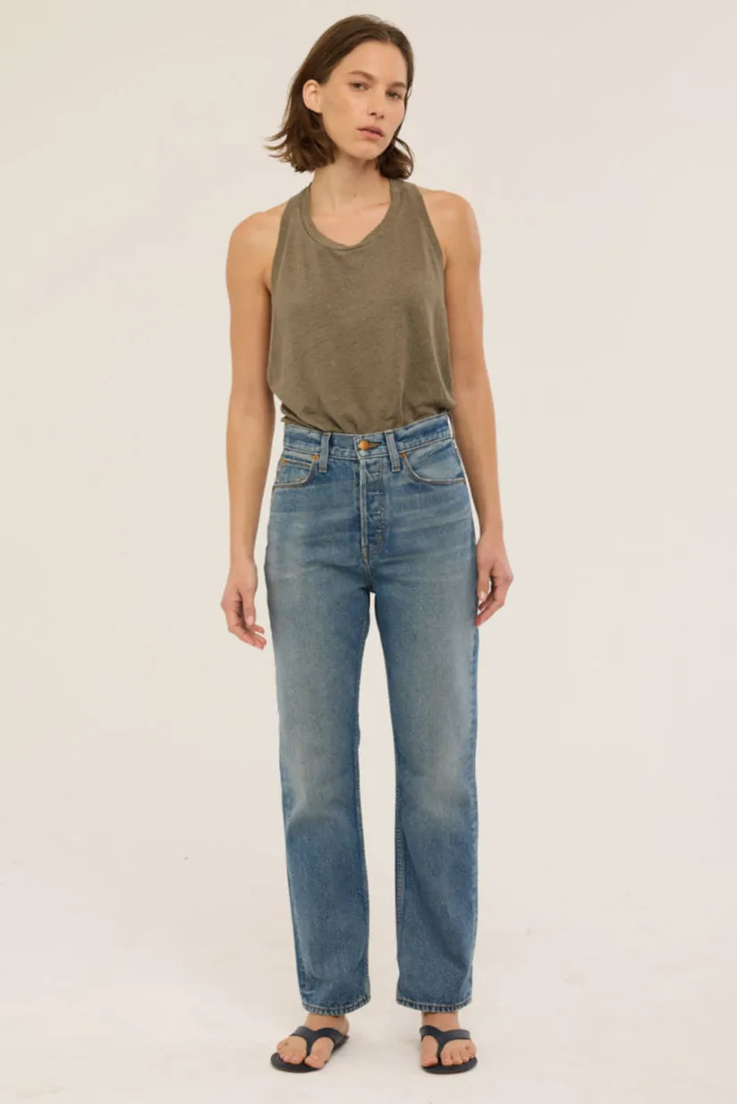 The Sunday Jean in Borrego Indigo sold by Jamie Haller