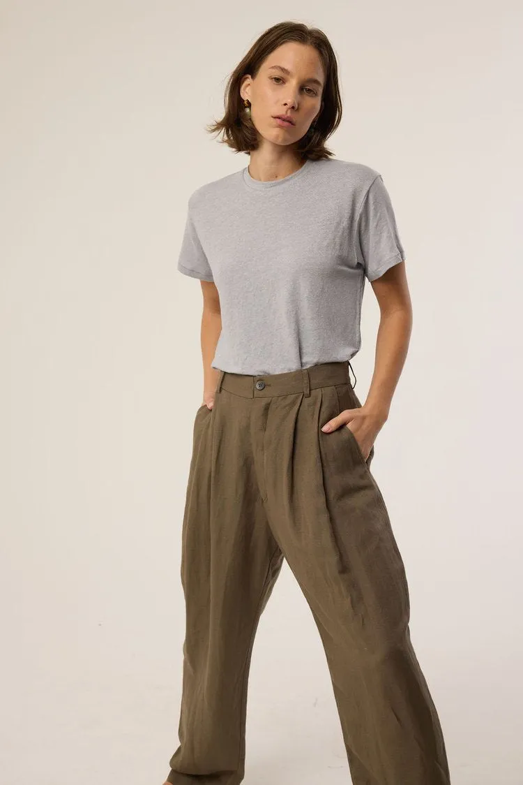 The Chameleon Tee Linen in Cement sold by Jamie Haller