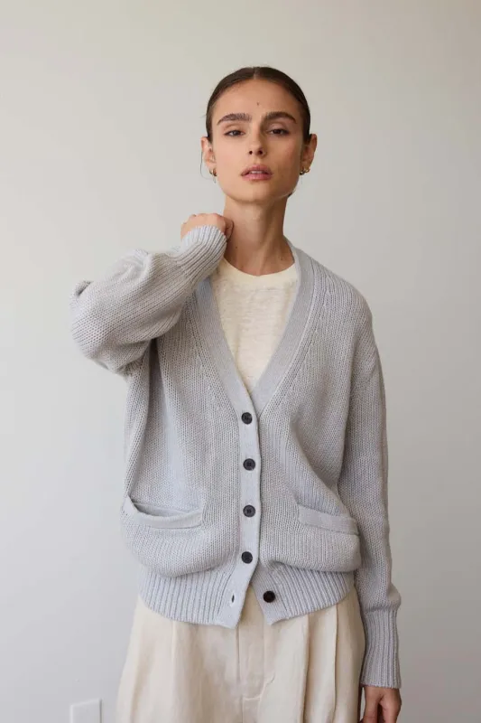 The Welt Pocket Cardigan in Heather sold by Jamie Haller