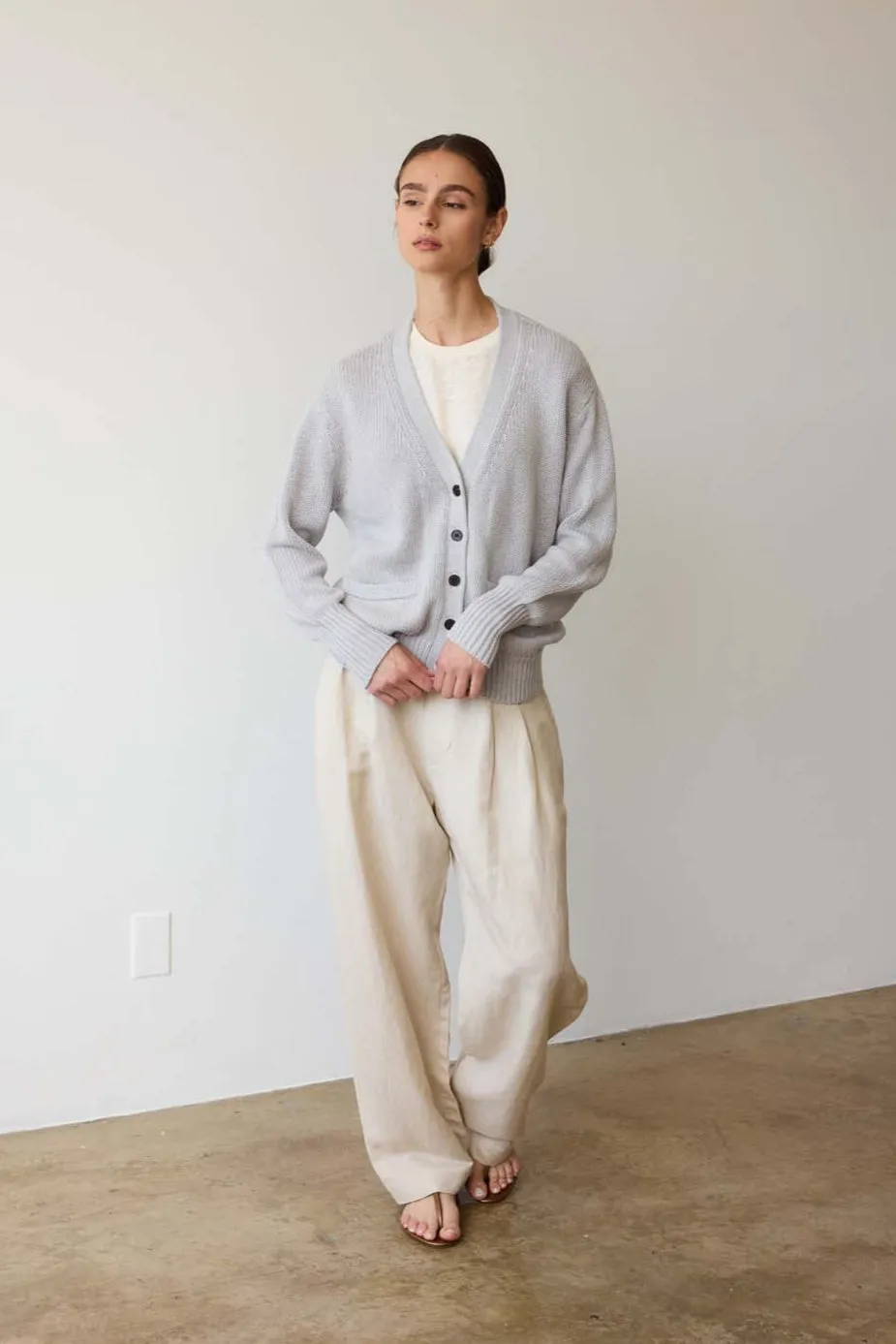 The Welt Pocket Cardigan in Heather sold by Jamie Haller product image thumbnail 4