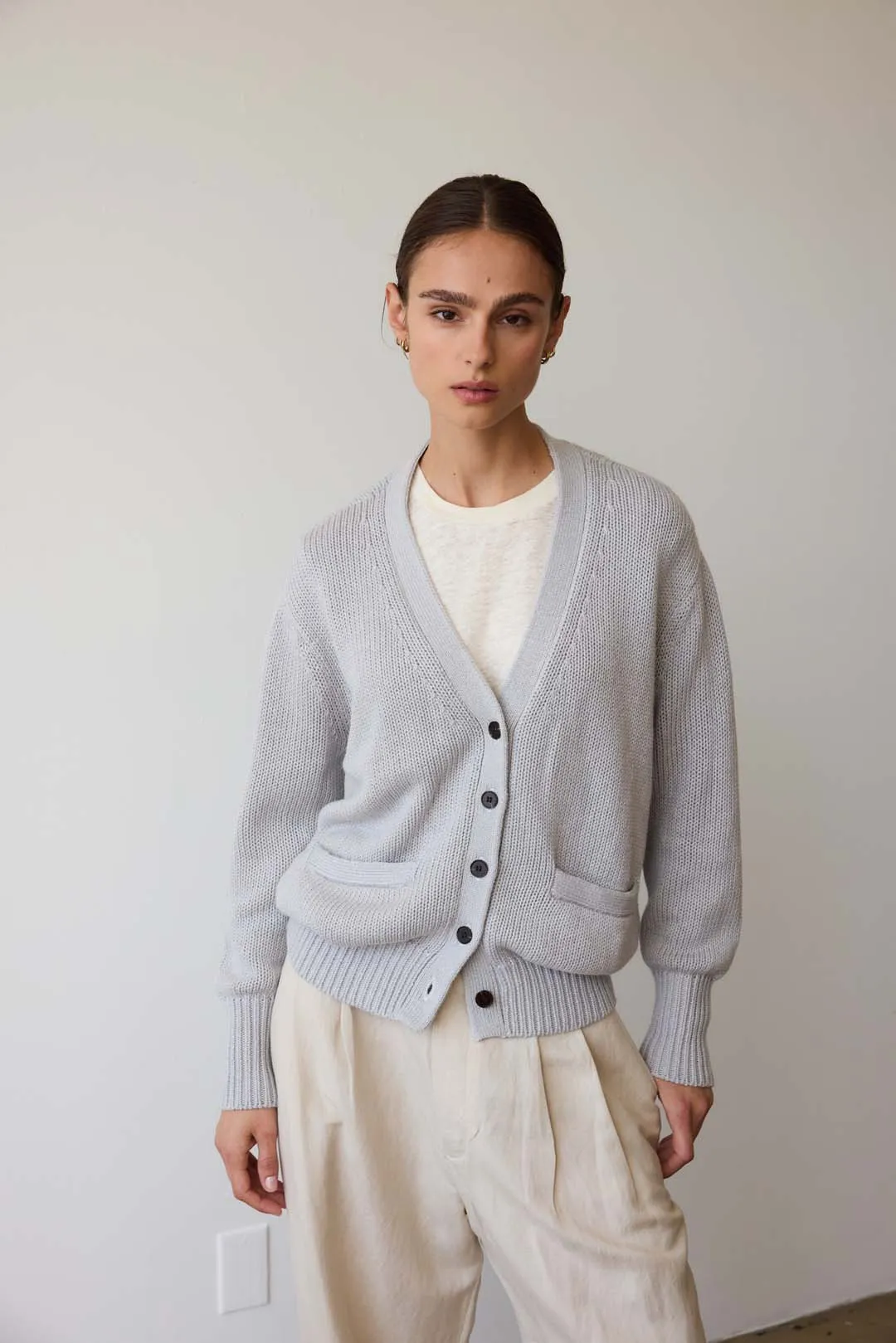 The Welt Pocket Cardigan in Heather sold by Jamie Haller product image thumbnail 3