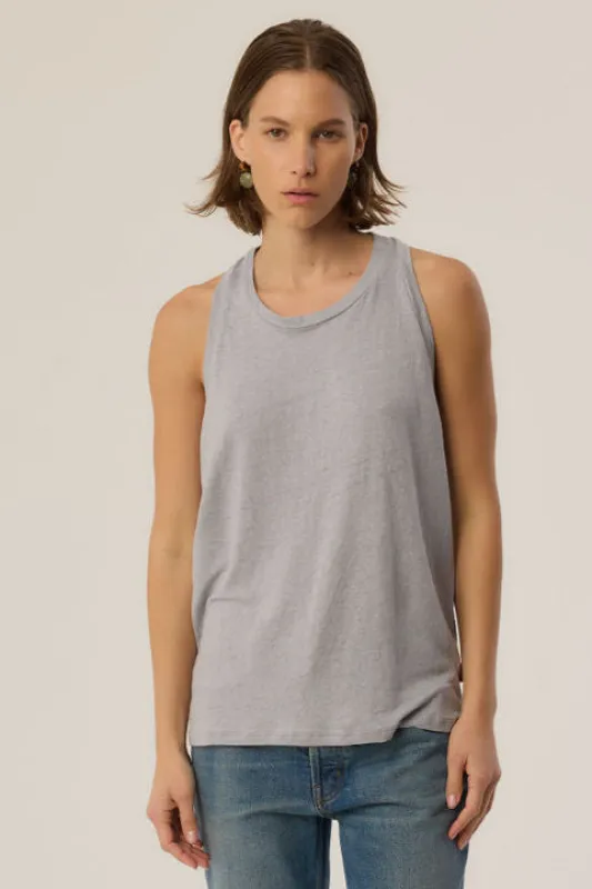 The Racerback Linen in Cement sold by Jamie Haller